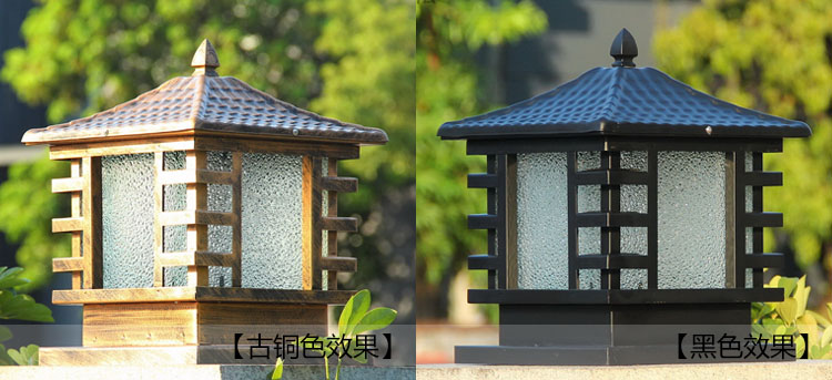 东莞向日葵视频下载黄照明(QDZTD-008)户外围墙墙头方形柱头灯古铜色、黑色效果